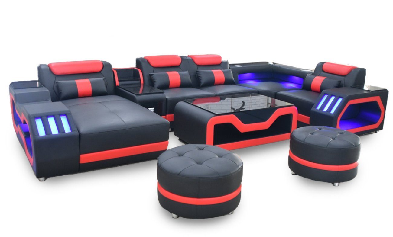 JVmoebel Ecksofa Multifunktion Sofa Couch Wohnlandschaft Polster Sofas LED Beleuchtung, 1 Teile, Made in Europa