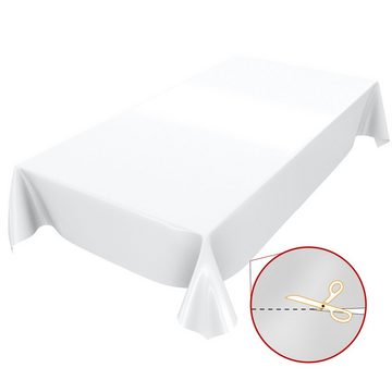 ANRO Tischdecke Tischdecke Uni Weiß Einfarbig Glanz abwischbar Wachstuch Wachstuchtisc, Glatt