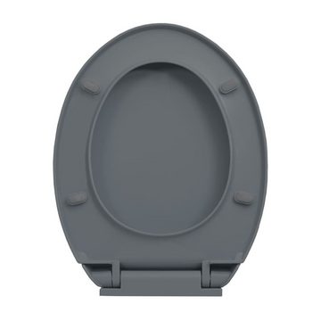 vidaXL WC-Sitz Toilettensitz mit Absenkautomatik Grau Oval (1-St)