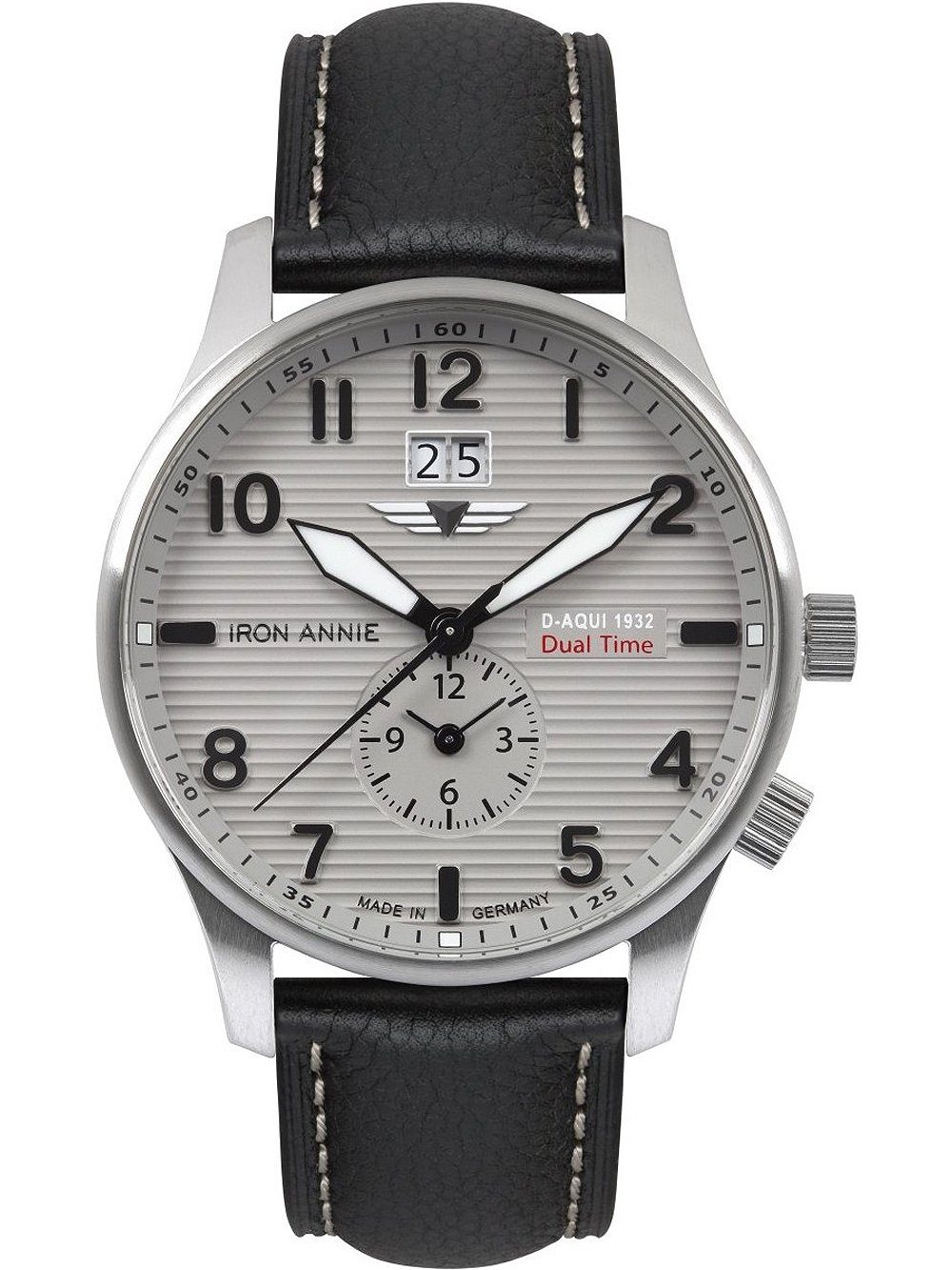 IRON ANNIE Fliegeruhr Iron Annie 5646-4 D-Aqui Dual-Time Herrenuhr 42mm | Quarzuhren