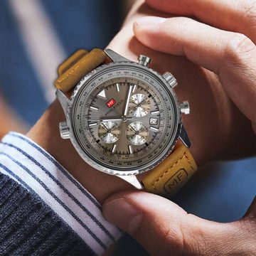 GelldG Quarzuhr Armbanduhr, Business-Sub-Zifferblätter, Quarz-Uhrwerk, analog, Datum