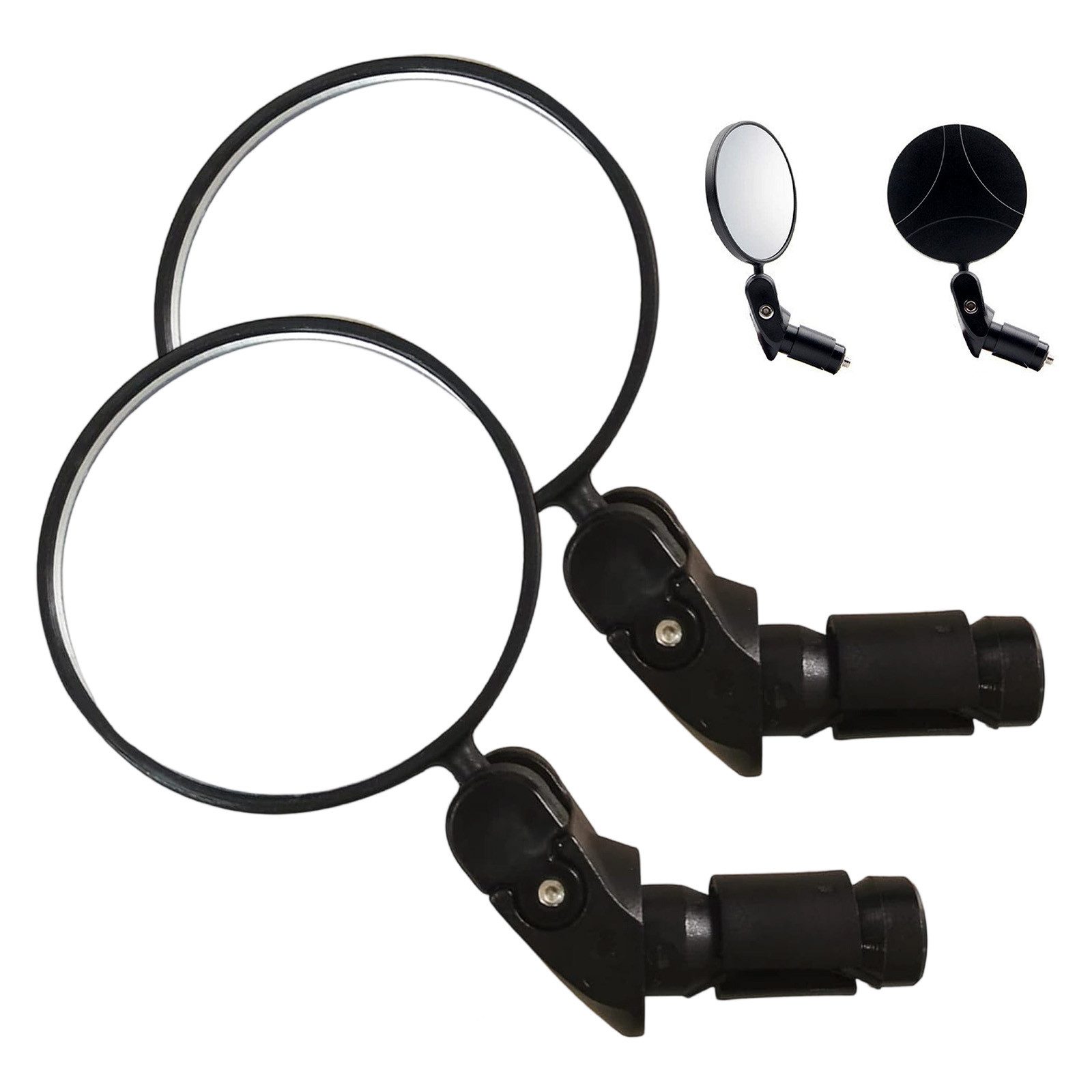 MODFU Велосипедне дзеркало 2 Stück 360° Lenker Drehspiegel Fahrradrückspiegel Fahrradzubehör (Universal Sicherer Rückspiegel für 18mm-22mm, HD Mini Fahrrad Klappbar Einschraubspiegel), für Elektrofahrräder Kleinfahrzeuge Mountainbikes Wandern usw.