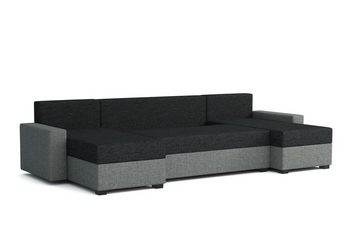 Fun Möbel Wohnlandschaft Sofa HEDVIG LUX, Rundumbezug, mit Schlaffunktion inkl. 3 Bettkästen, inkl. 4 Rückenkissen