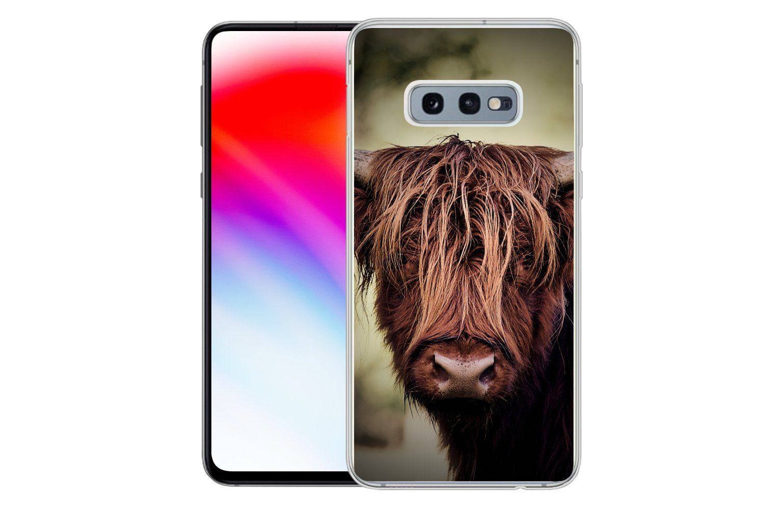 MuchoWow Handyhülle für Samsung Galaxy S10e Schottischer Hochländer - Licht - Porträt - Na, Phone Case, Silikon, Schutzhülle Dünn