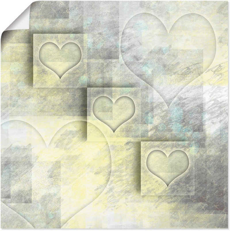 Artland Wandbild »Digitale-Kunst Herzen«, Herzen (1 St), in vielen Größen & Produktarten - Alubild / Outdoorbild für den Außenbereich, Leinwandbild, Poster, Wandaufkleber / Wandtattoo auch für Badezimmer geeignet