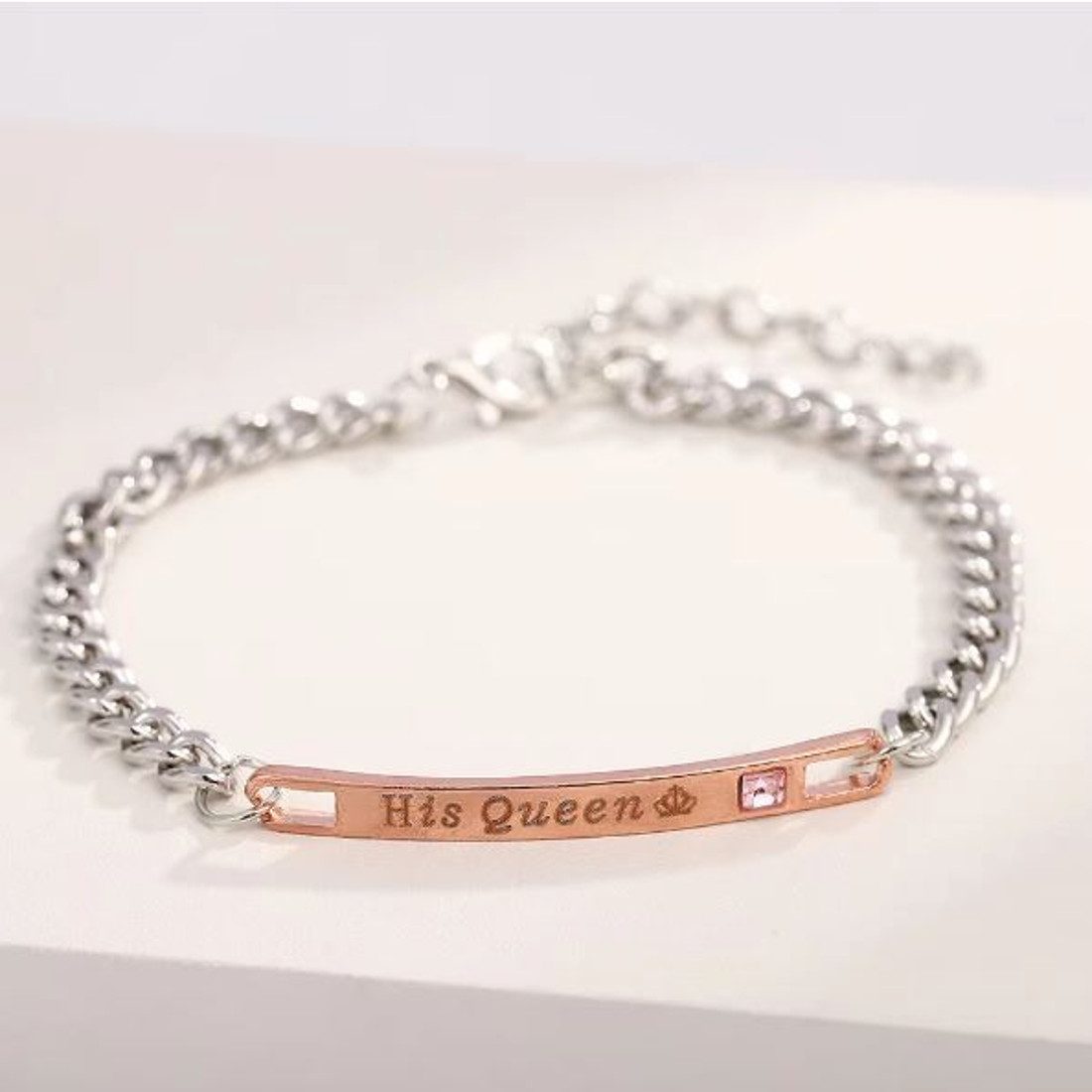 KARMA Armband Set Partner Armbänder Edelstahl Pärchenschmuck Armband Herren (Paarschmuck Armänder Liebesarmbänder, 2er Set), Edelstahl schwarz rosegold silber Armband Damen