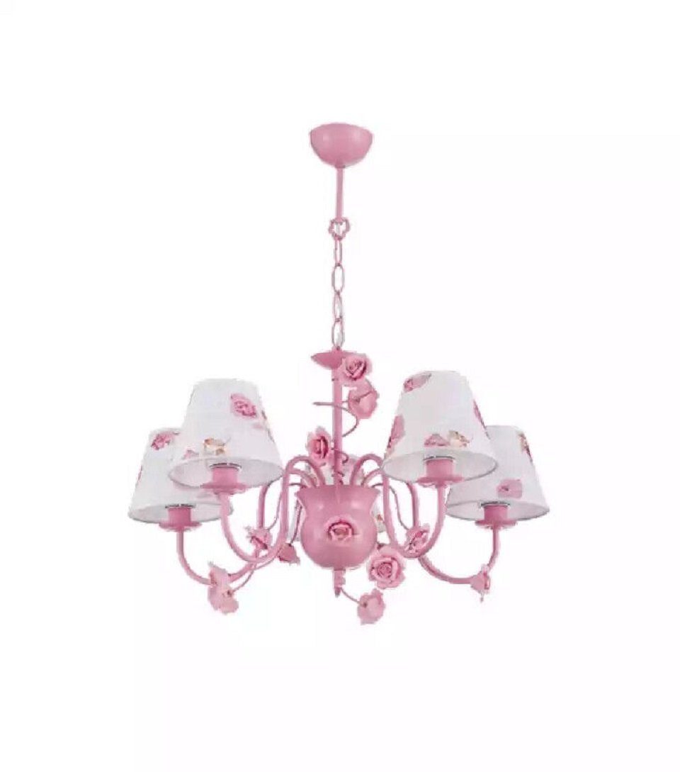 JVmoebel Kronleuchter Rosa Kronleuchter Leuchte Lampen Deckenlampen 65 x 60 cm, Leuchtmittel wechselbar, Made in Europe