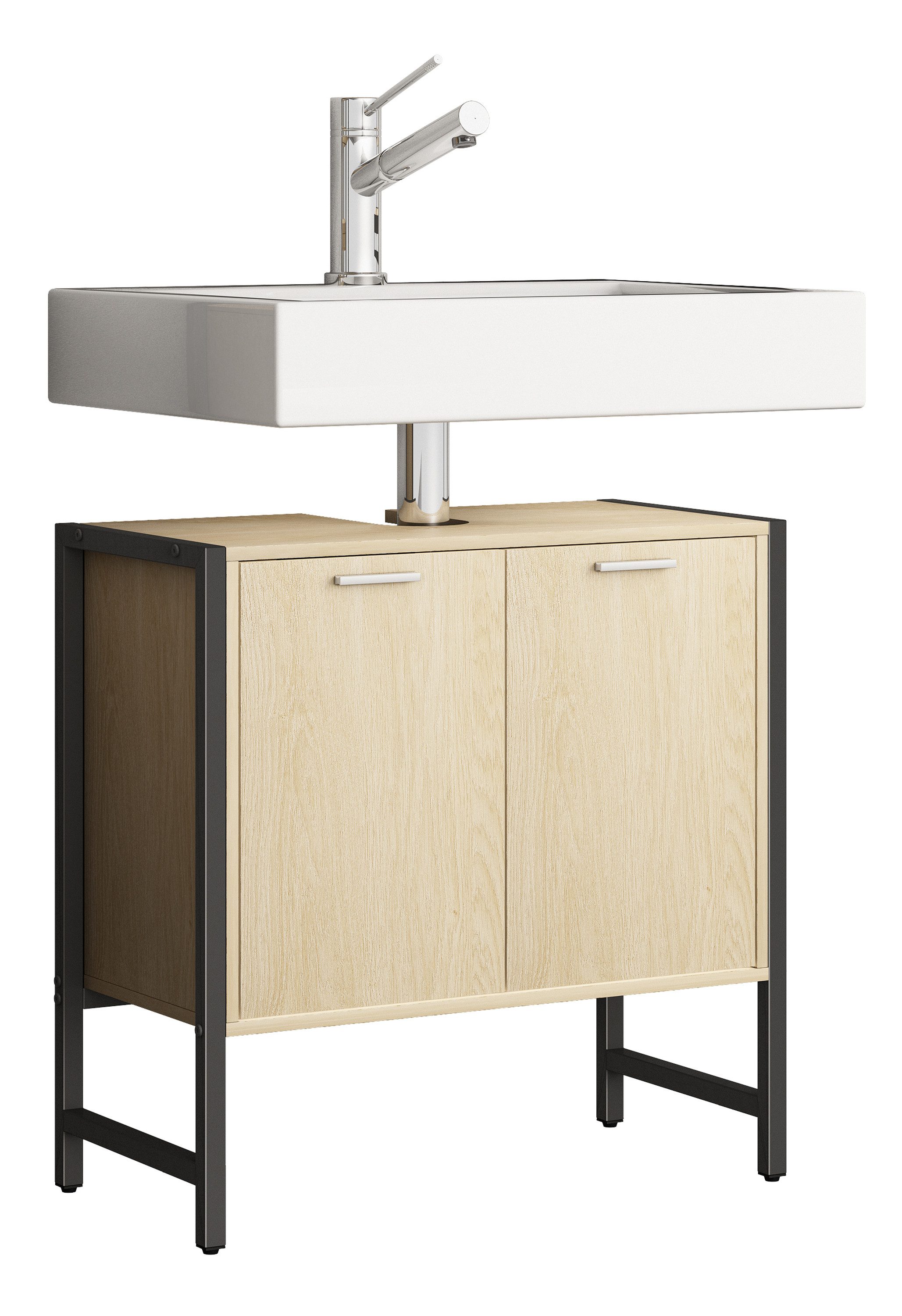 VCM Waschbeckenunterschrank Holz Badmöbel Badunterschrank Edino Drehtüren günstig online kaufen
