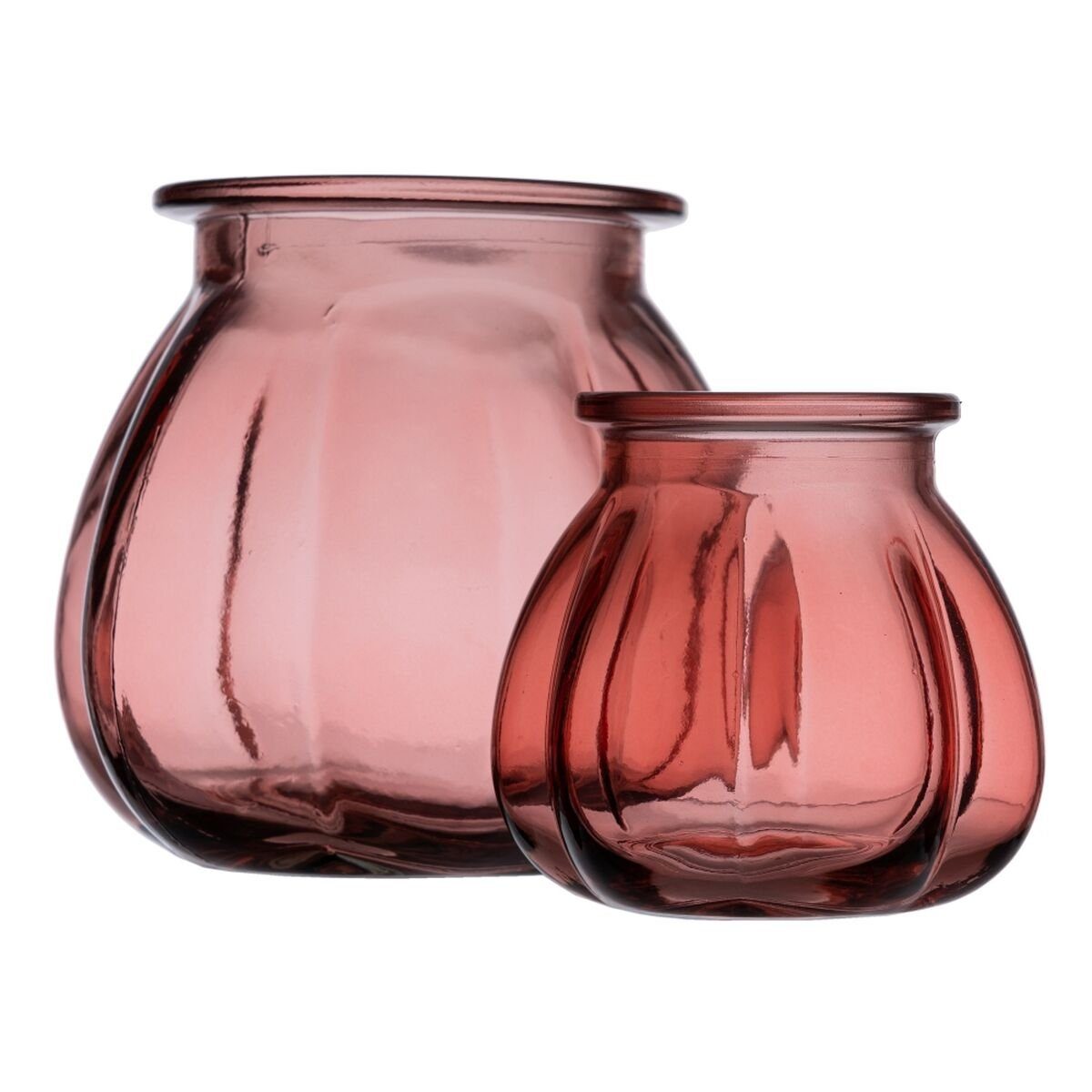 Rosa x 18 cm Recyceltes Dekovase 16 Glas x Vase Bigbuy 18