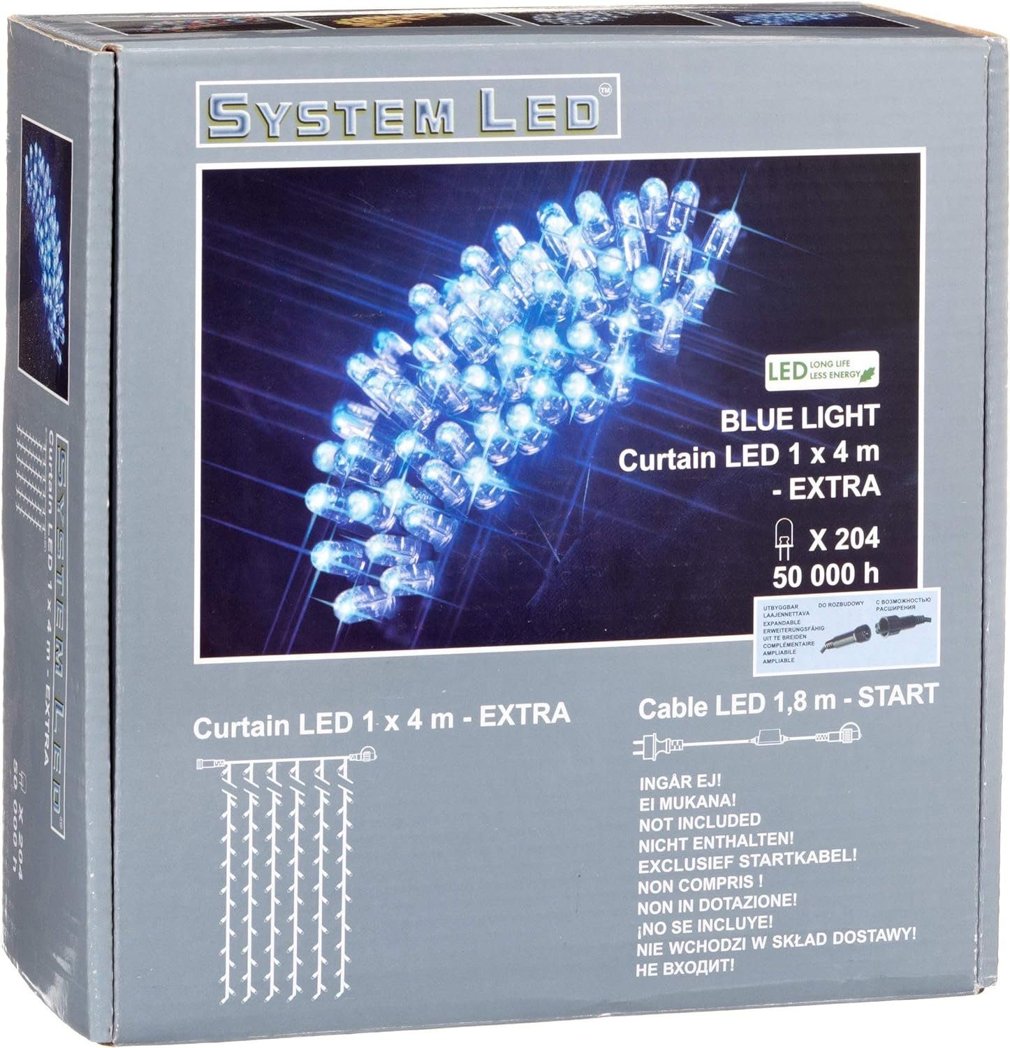 STAR TRADING LED-Lichterkette Nami, LED Outdoor-Lichtervorhang,Extra', System LED Zubehör, schwarz, 205 L