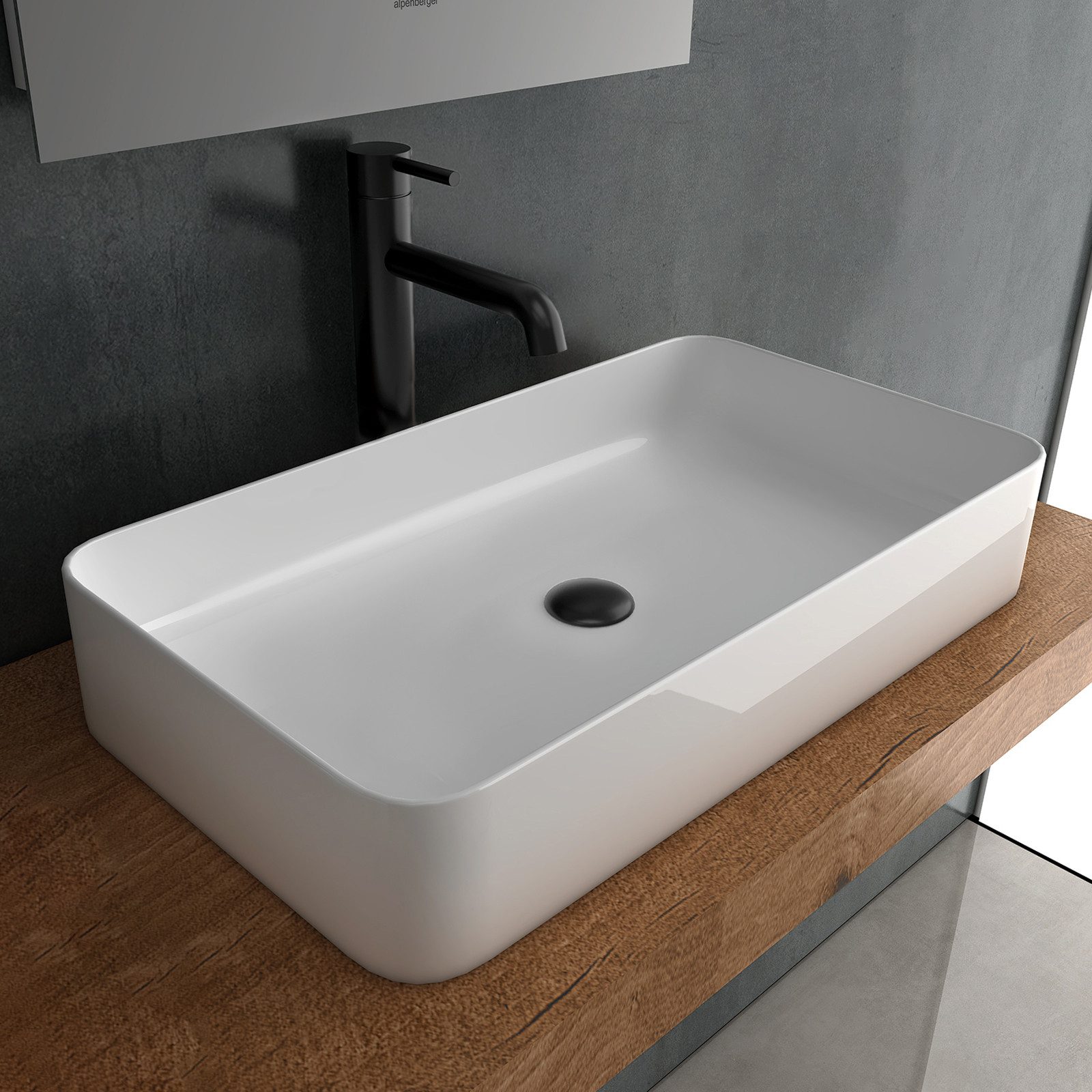 Alpenberger Aufsatzwaschbecken Keramik Waschbecken 60 cm günstig online kaufen