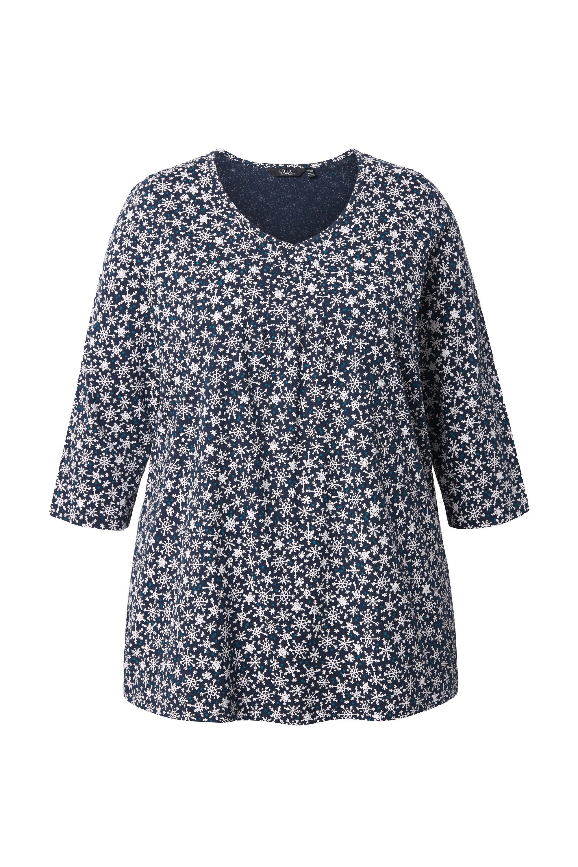 Ulla Popken T-Shirt Shirt Schneeflocken A-Linie günstig online kaufen