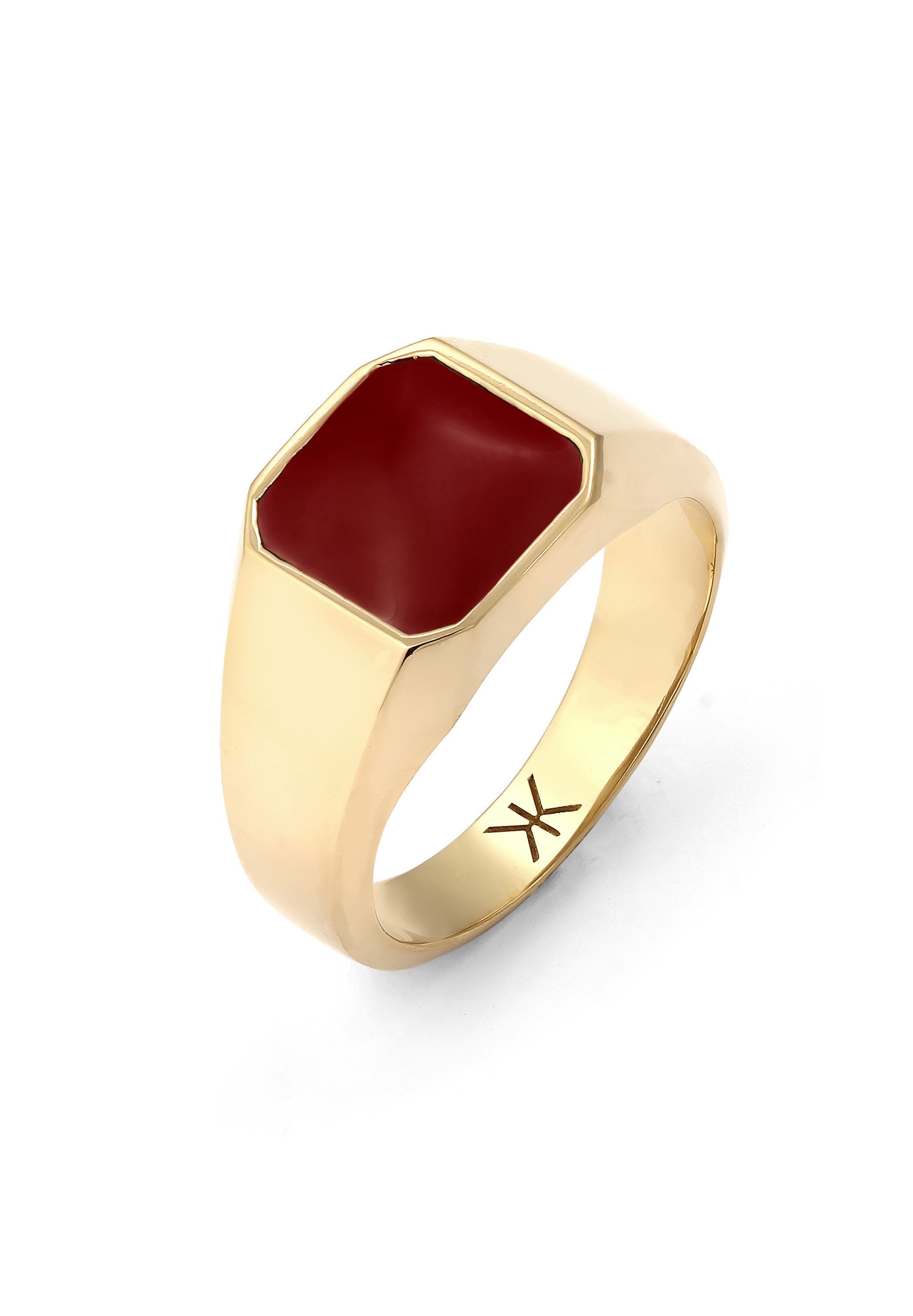 Kuzzoi Siegelring Siegelring Quadrat Emaille Rot 925 Sterling Silber günstig online kaufen