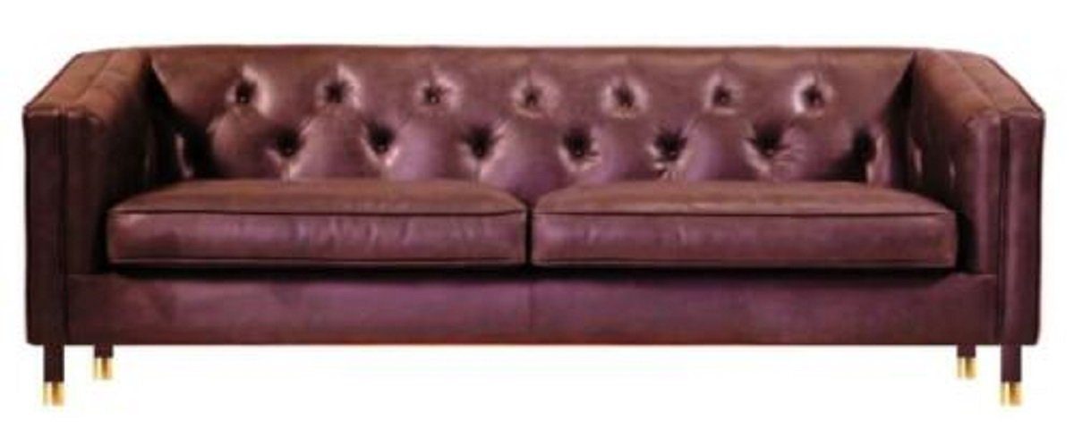 JVmoebel Sofa Schwarz Chesterfield Dreisitzer Modern Design Leder Sofa, Made in Europe Rosa | Alle Sofas