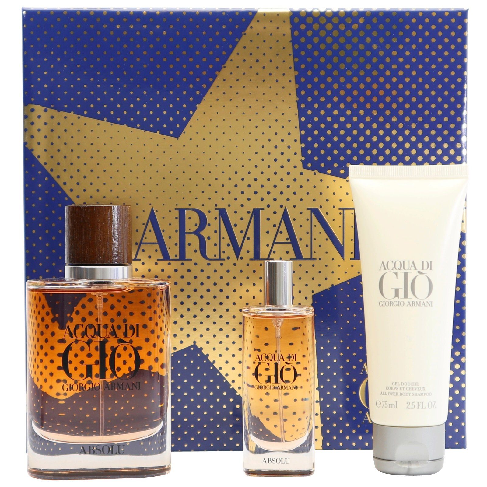Armani DuftSet Armani Acqua di Gio Absolu EDP Spray 75 ml + 15 ml + Duschgel 75 ml