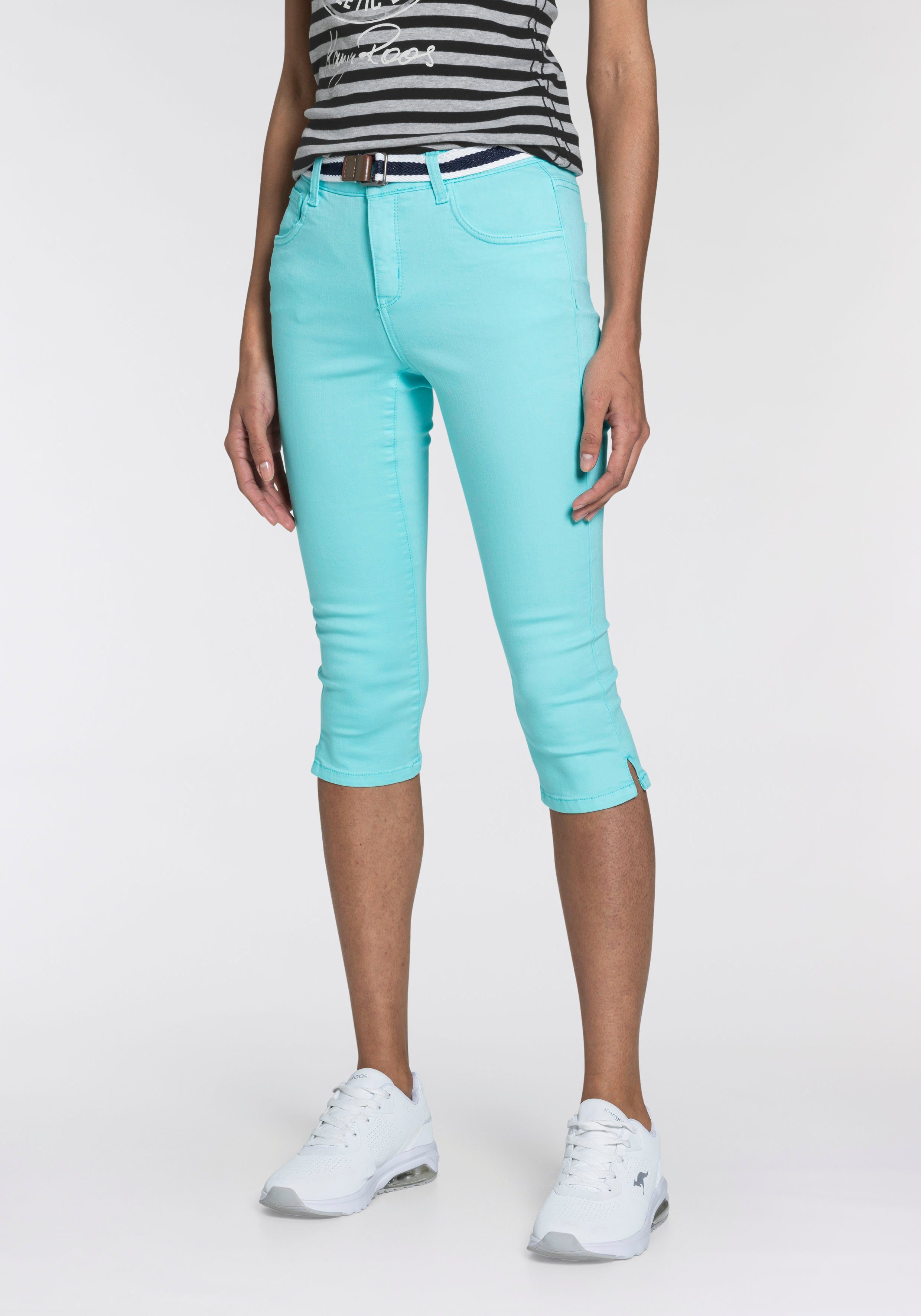 Caprijeans CAPRI-JEANS mit Gürtel