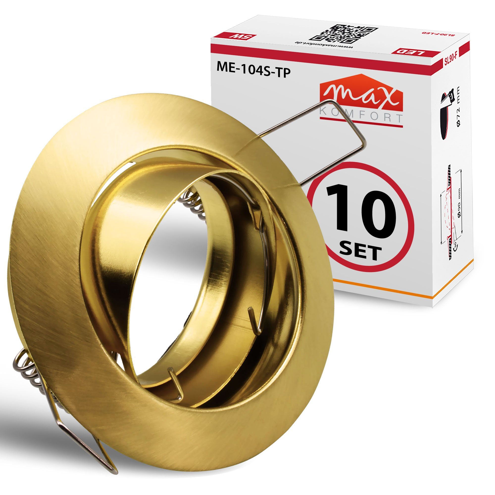 Maxkomfort Einbauleuchte 104S-TP rund schwenkbar, für LED und Halogen geeignet, Einbauspot