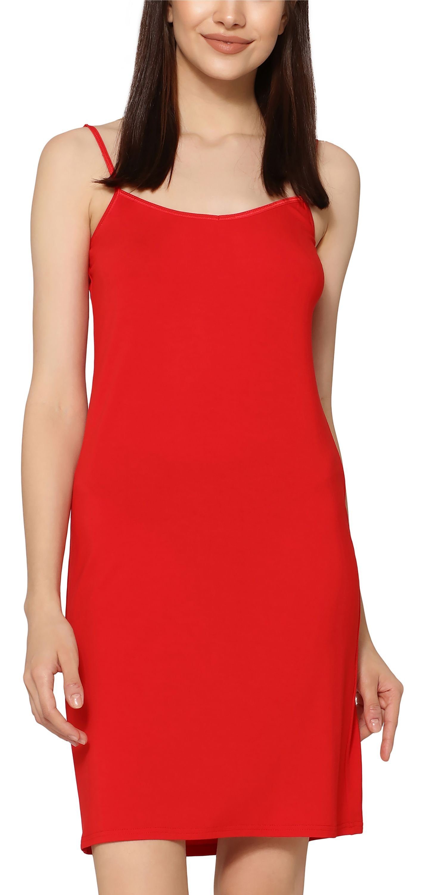 (1-tlg) Unterkleid Unterkleid MS10-203 verstellbare Träger Rot Damen Unterrock Merry Style