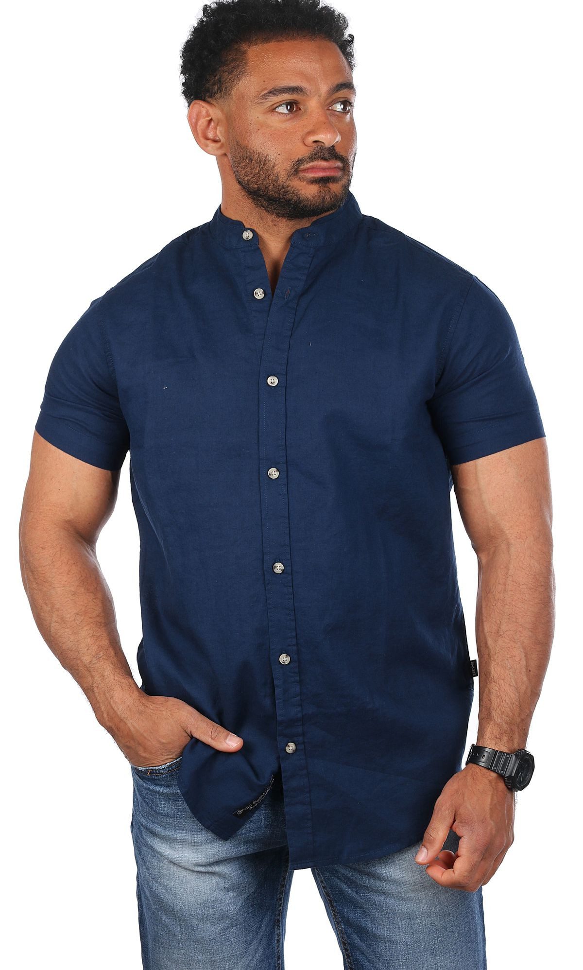 CARISMA Kurzarmhemd Herren Leinen Baumwoll Mix Casual Hemd 9337 Regular Kur günstig online kaufen