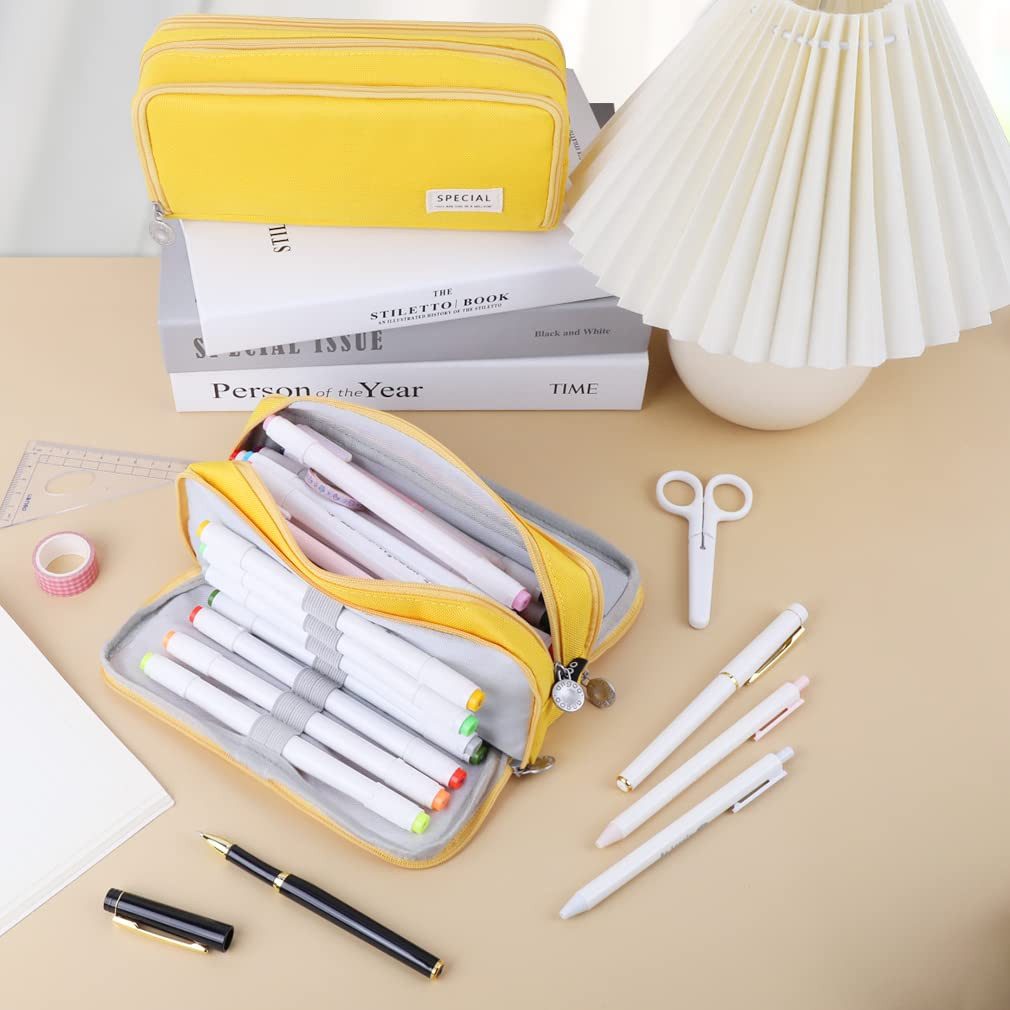 Bextsrack Schreibgeräteetui Große Kapazität Federmäppchen mit 3 Fächern, (1-tlg), Stiftemappe für Schule, Teenager, Mädchen, Jungen, Männer und Frauen