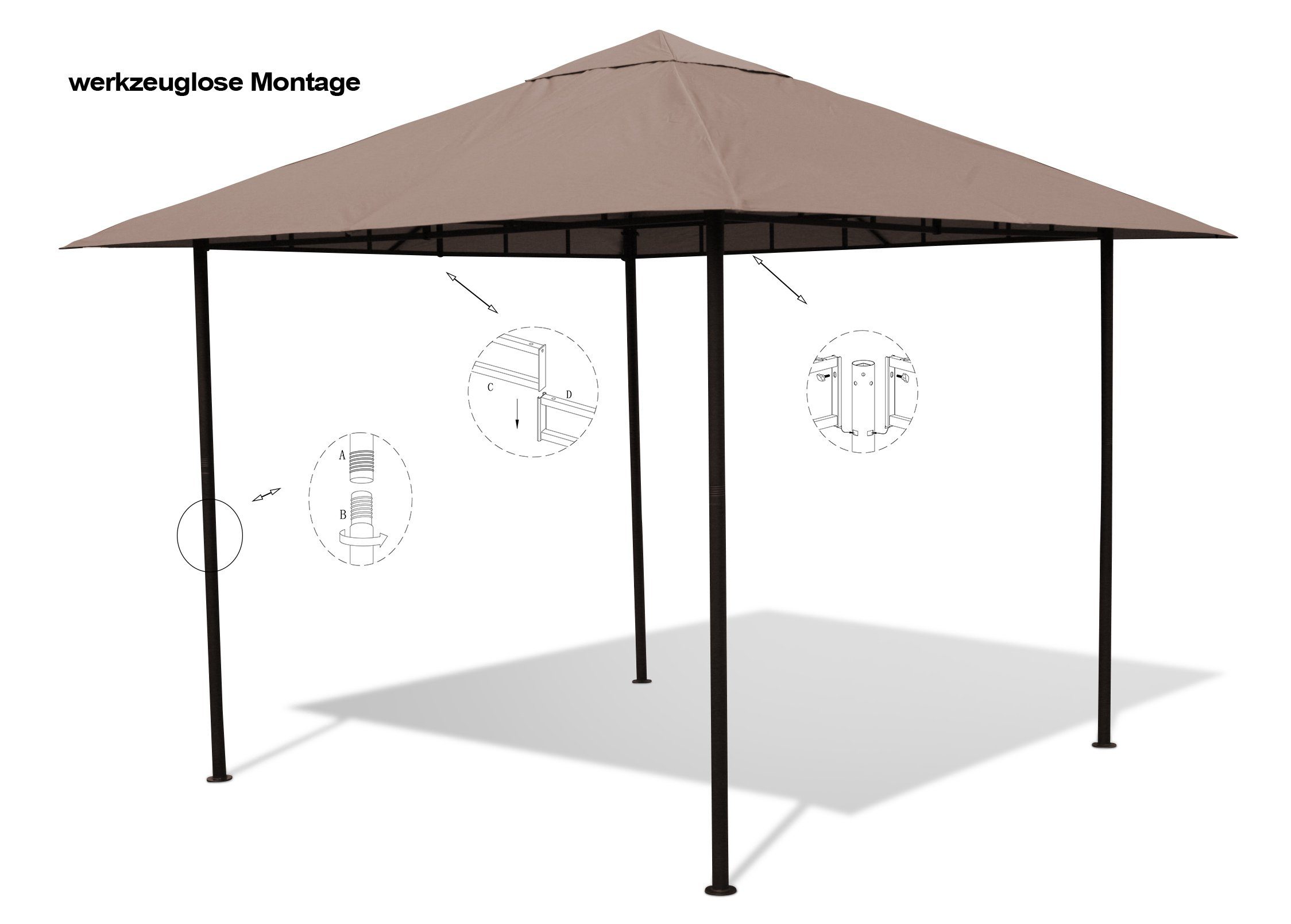 Grasekamp Pavillon Pavillon Amalfi Flex 3x3m