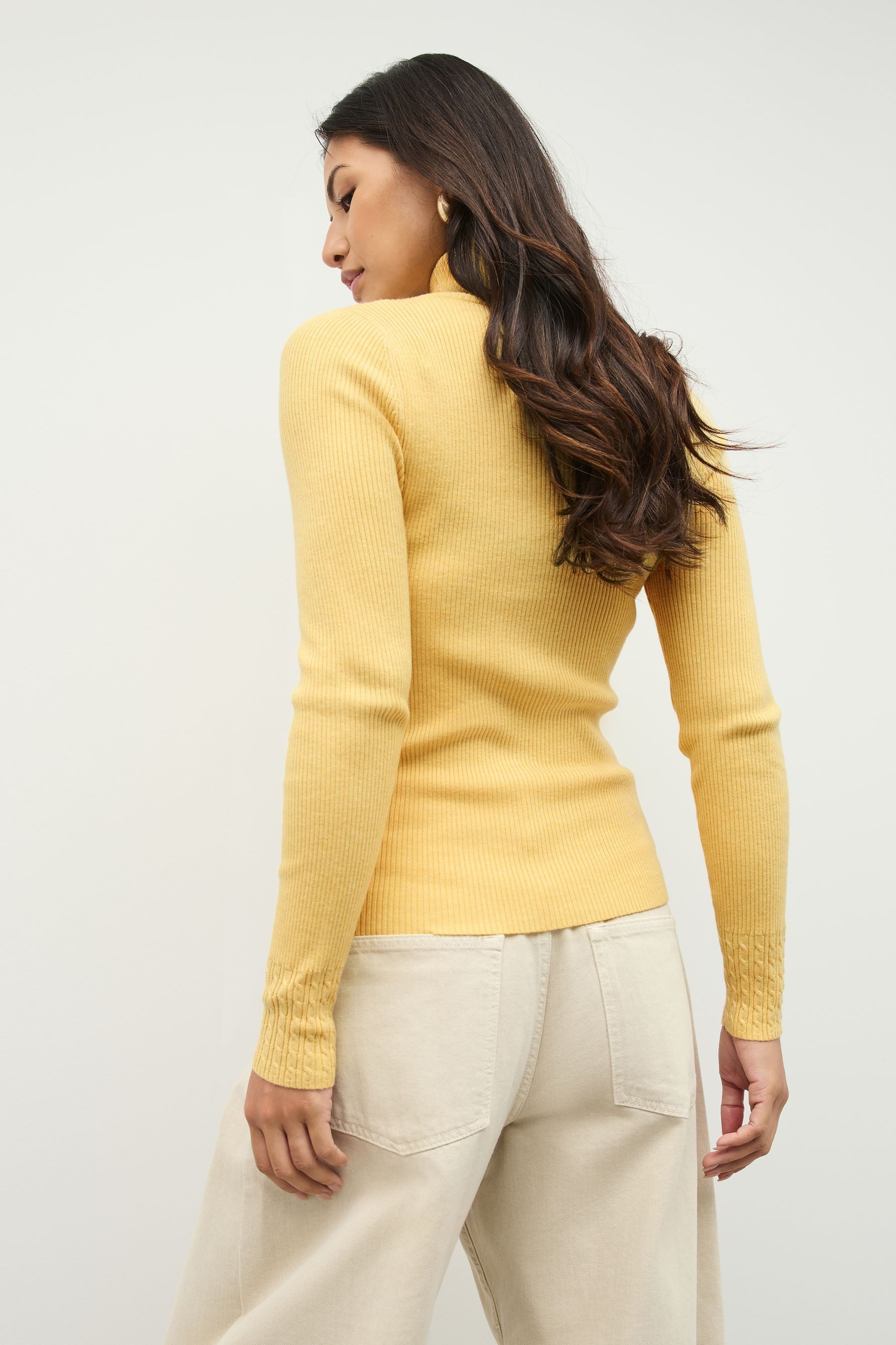 Next Strickpullover Gerippter Rollkragenpullover mit Wollanteil günstig online kaufen