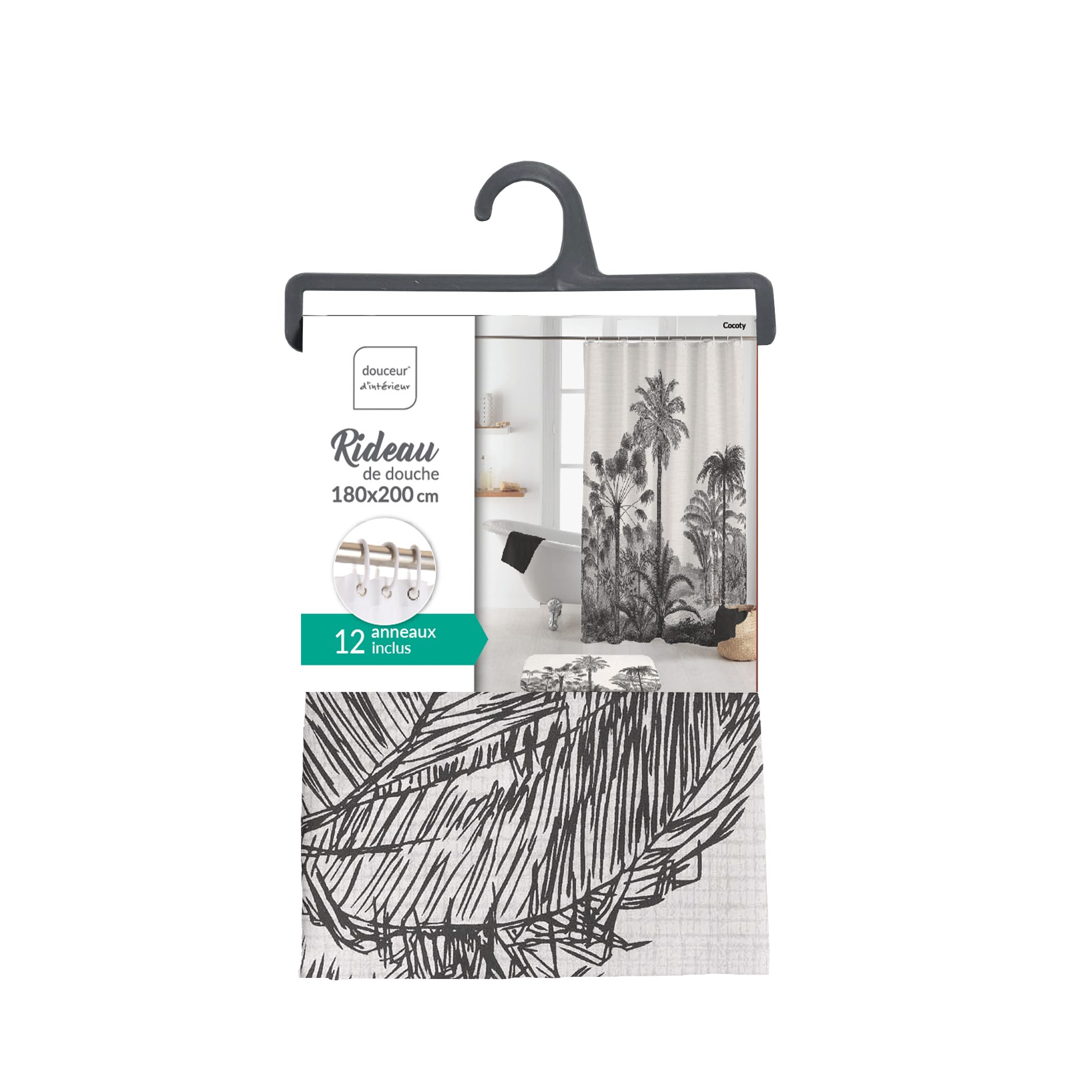 MEGA Möbel Duschvorhang Duschvorhang mit Haken COCOTY günstig online kaufen