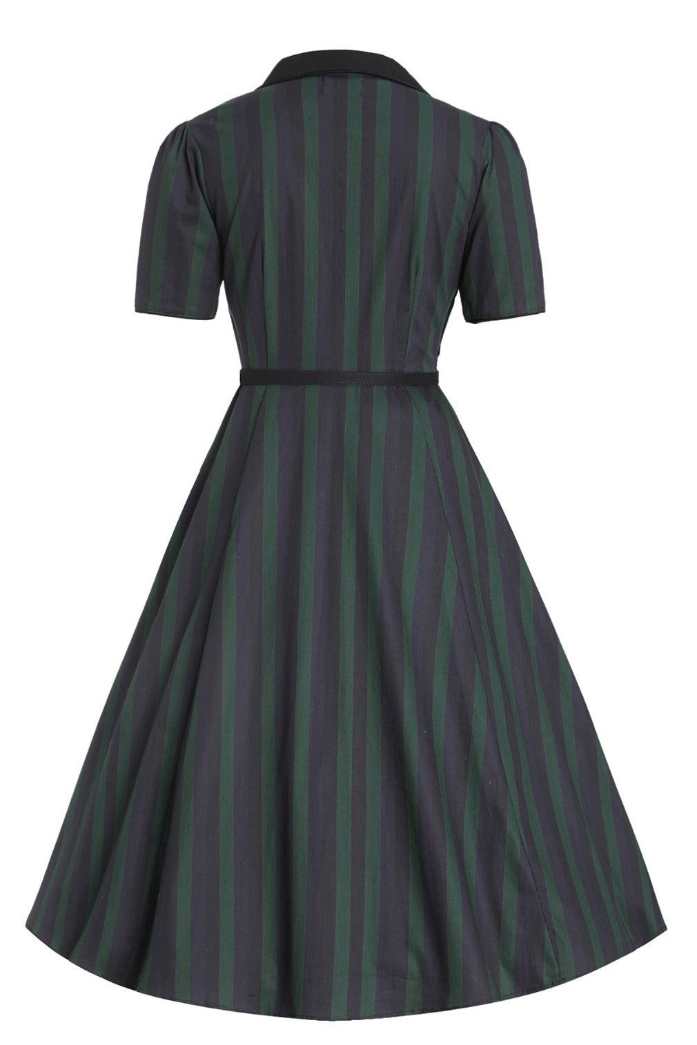 Dolly and Dotty A-Linien-Kleid Penelope 50s Shirt Dress Black Green Stripes günstig online kaufen