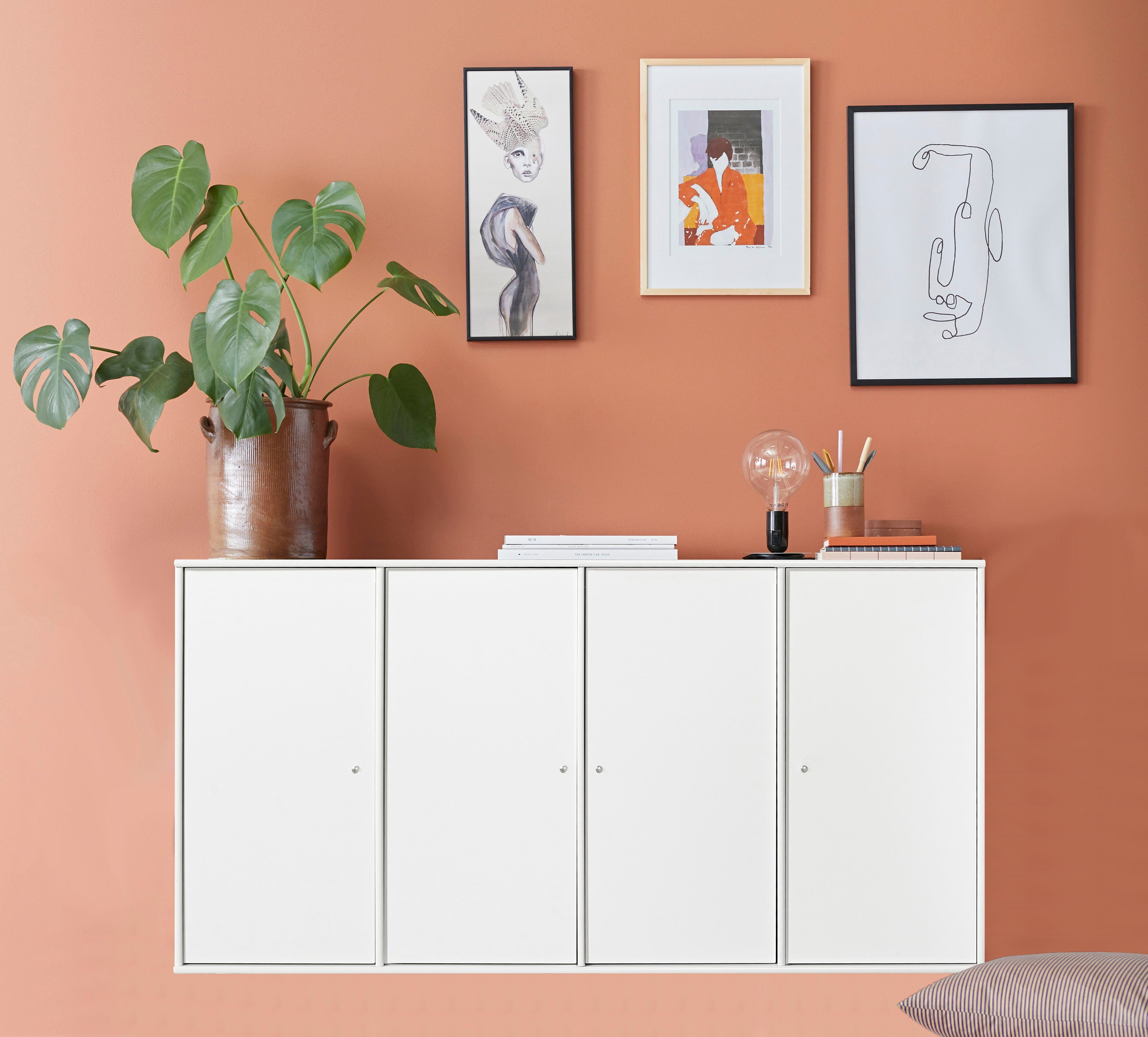 Hammel Furniture Sideboard Mistral Kubus, mit vier Türen, Wandmontage/stehend, Breite: 136 cm