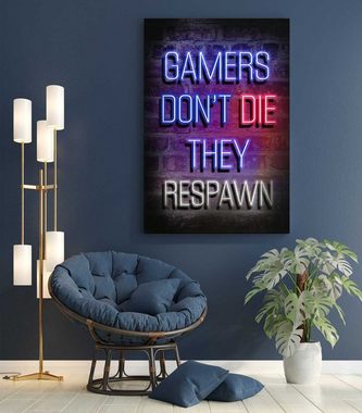 Mister-Kreativ XXL-Wandbild Gamers Respawn - Premium Wandbild, Viele Größen + Materialien, Poster + Leinwand + Acrylglas