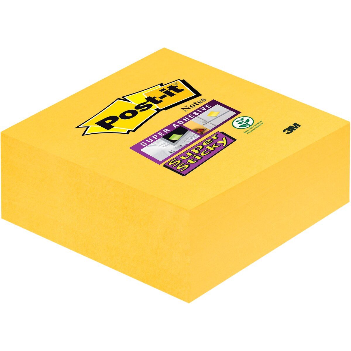 Post-it Notes Haftnotizblock Haftnotiz Super Sticky Würfel 76x76mm 270 Blatt narzissengelb