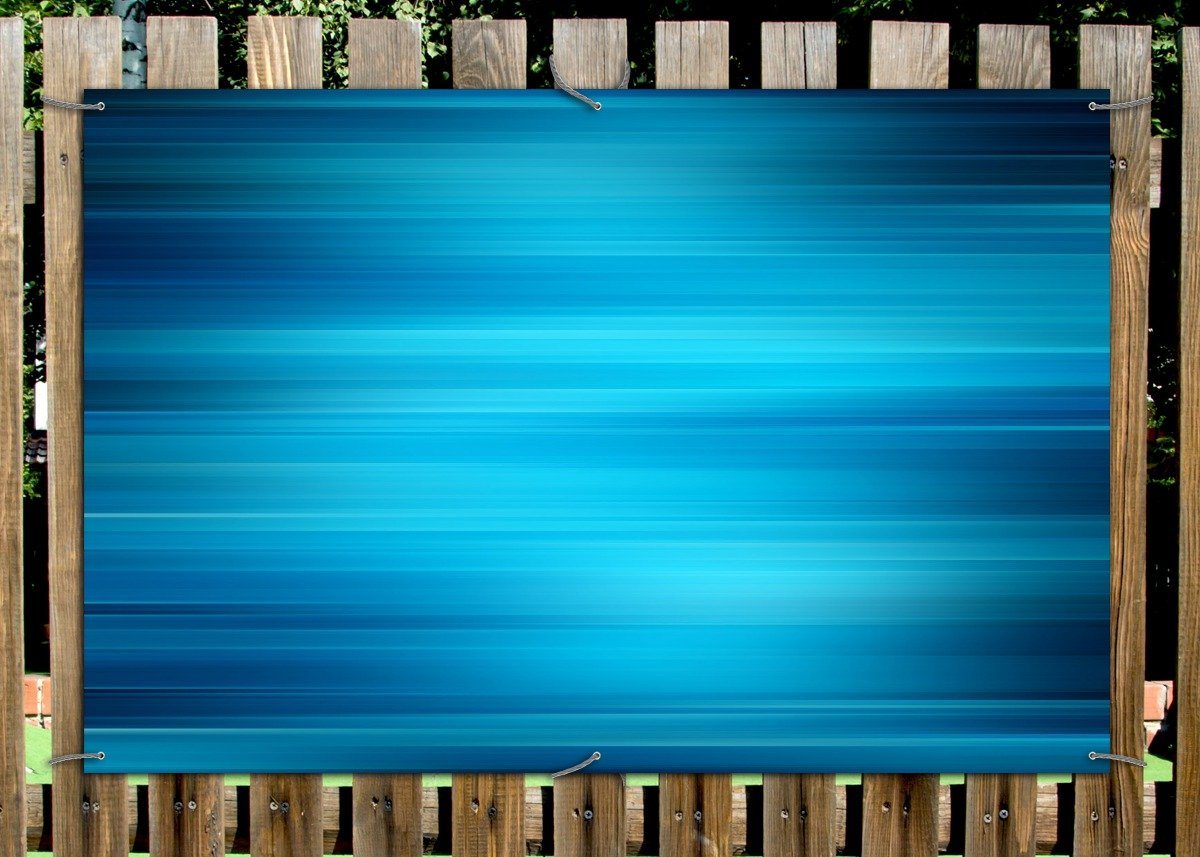Thumbnail - Wallario Sichtschutzzaunmatten Blau und schwarz gestreift - Abstraktes Streifenmuster
