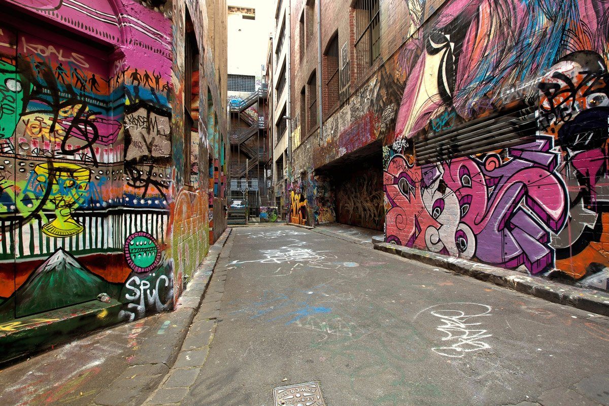 Fototapete Graffiti-Gasse