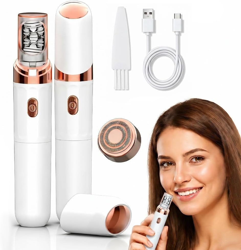 inschimmer Haarentferner-Set 2-in-1 Gesichtshaarentferner Frauen Schmerzloser Epilierer Aufladbar