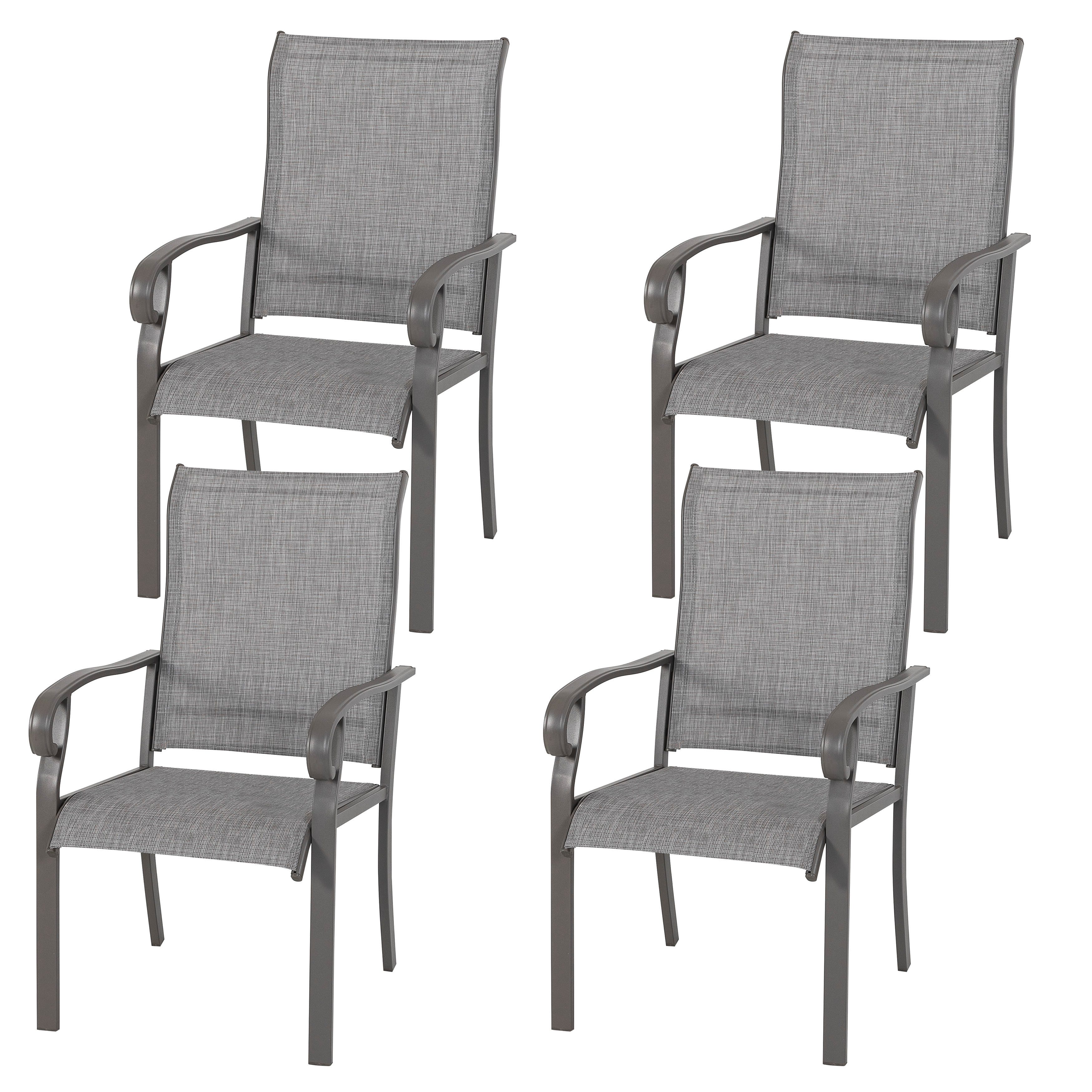 Avestar Gartenstuhl aus Textilene-Gewebe mit Eisenrahmen (4 St)