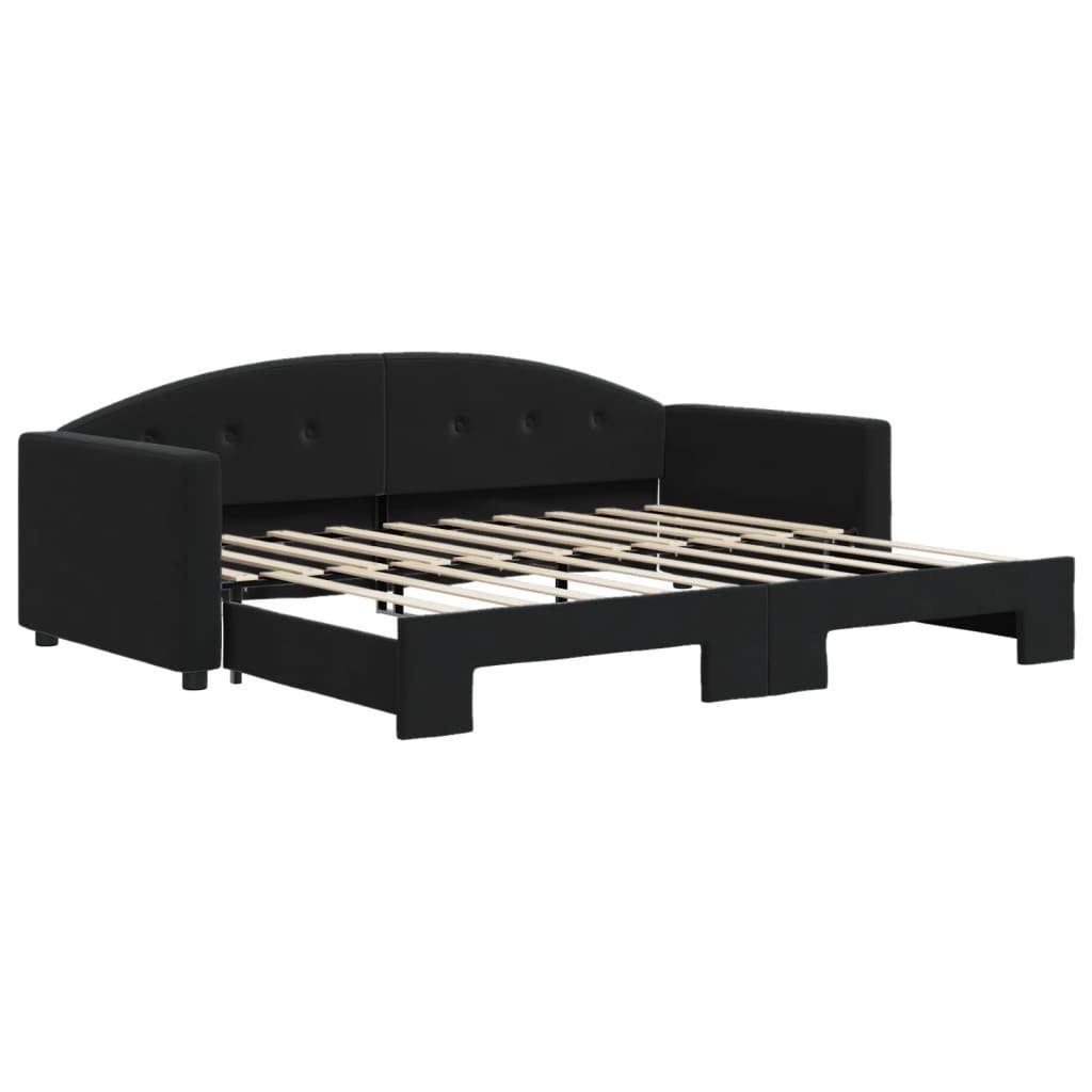 vidaXL Bett Tagesbett Ausziehbar Schwarz 90x190 günstig online kaufen