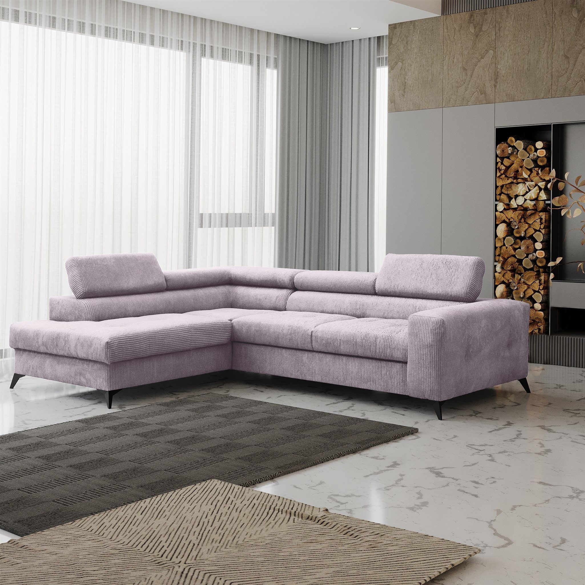 Fun Möbel Ecksofa Schlafsofa AMADEO, Rundumbezug, inkl. Bettkasten