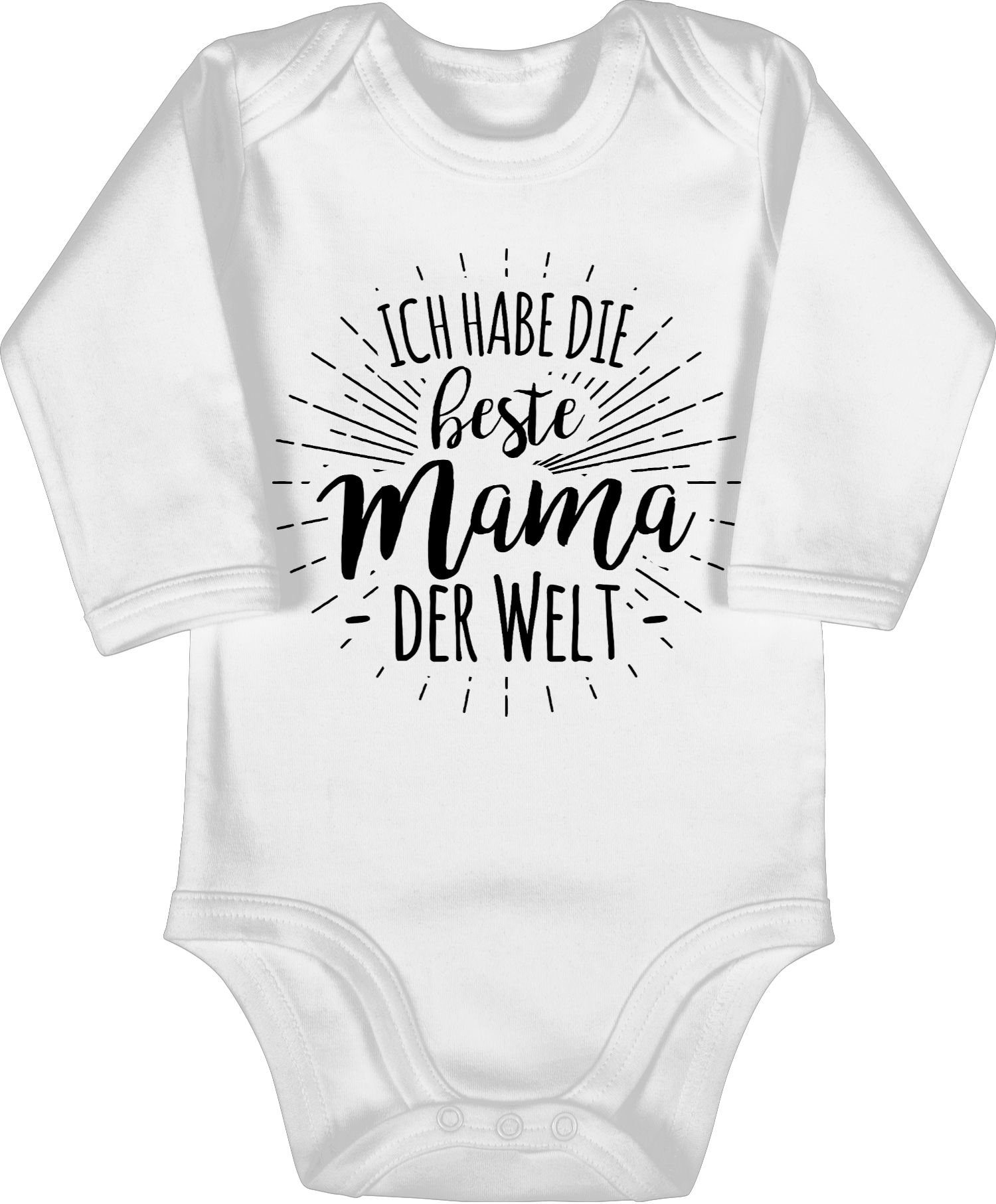 Welt (1-tlg) Muttertagsgeschenk die Shirtracer Mama Weiß beste Shirtbody Ich 1 der habe