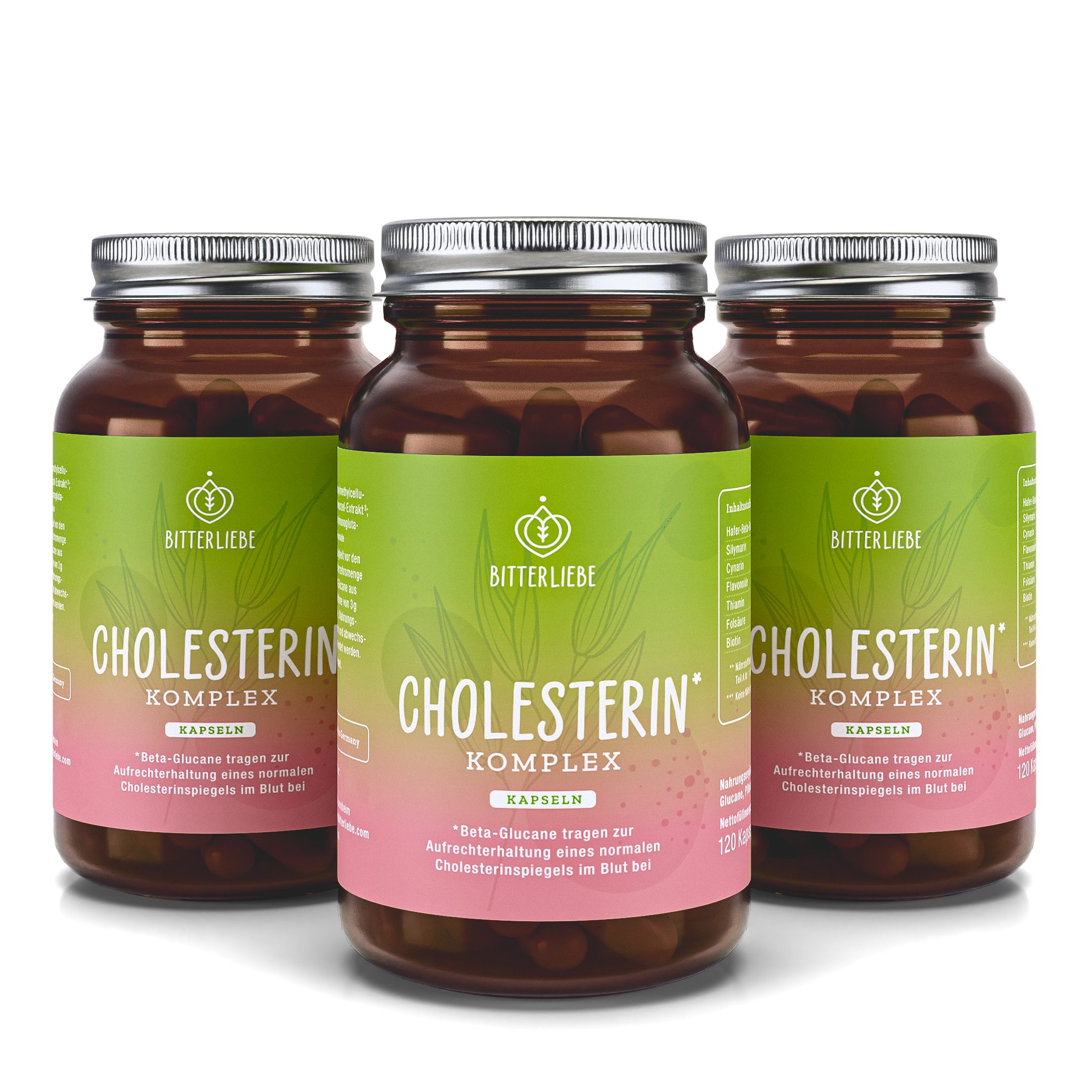 BitterLIebe - Cholesterin Komplex - Kombination aus Bitterstoffen & Beta-Glucane - Kapseln