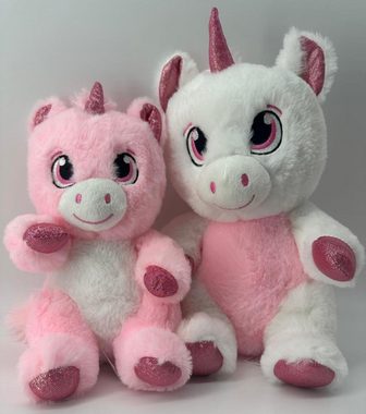 soma Kuscheltier Einhorn Kuscheltier Plüschtier XXL Plüsch Einhorn 25cm rosa weiß pink (1-St), Super weicher Plüsch Stofftier Kuscheltier für Kinder zum spielen