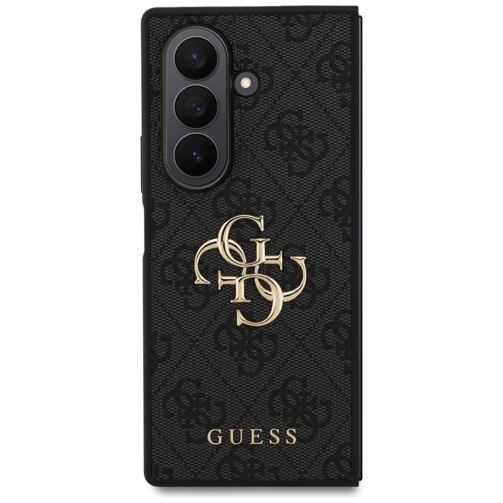 Guess Handyhülle Case Galaxy Z Fold 7 Kunstleder grau Logo Metal goldfarbig 8,0 Zoll, Kantenschutz – Bild 2 von 5