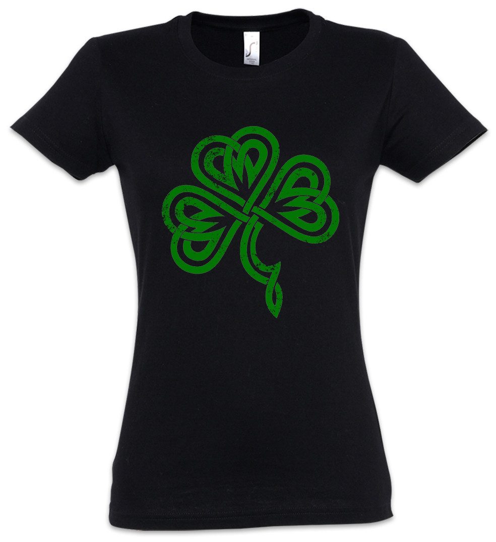 Urban Backwoods Print-Shirt Shamrock Irish Knot III Damen T-Shirt Cloverleaf Irland Ireland (1-tlg) Kleeblatt Kelten Knoten Runes