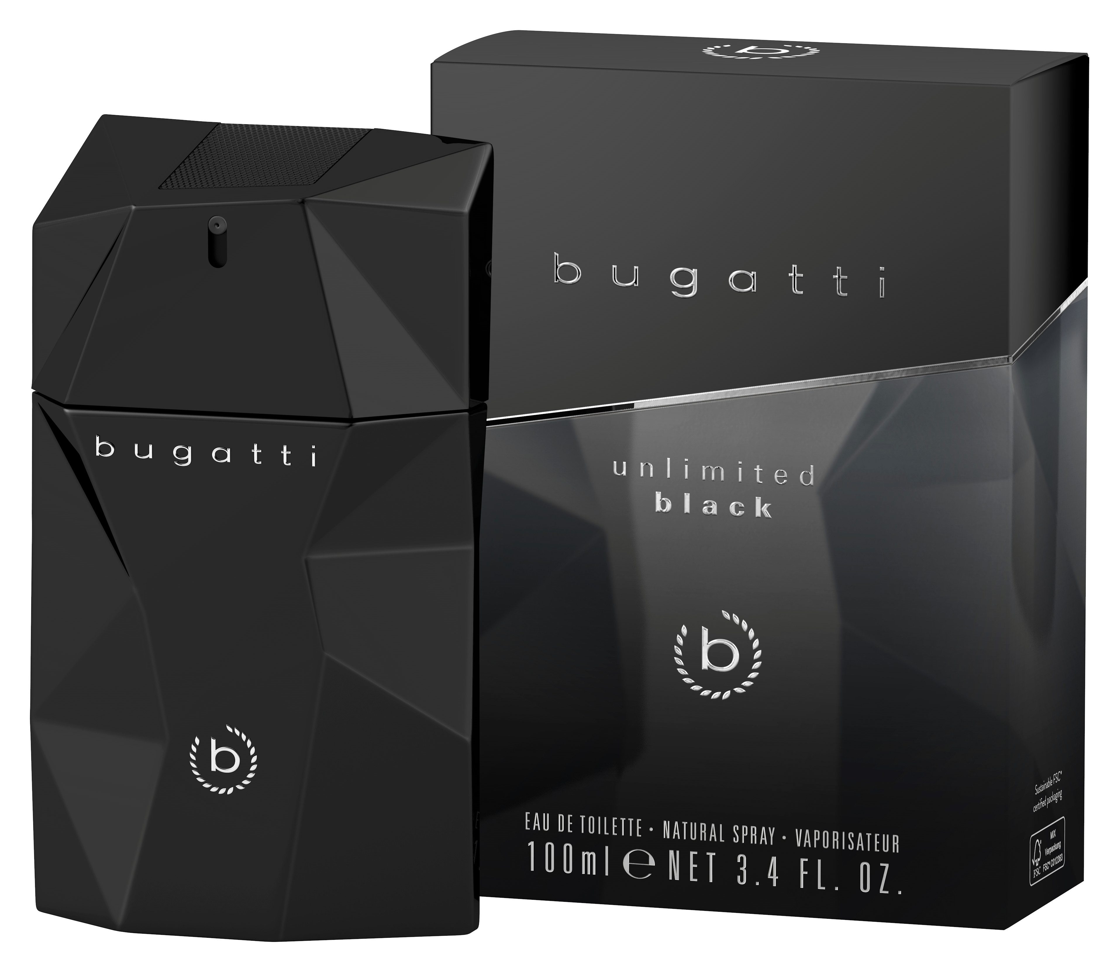bugatti Eau de Toilette UNLIMITED BLACK FOR HIM EDT 100ml