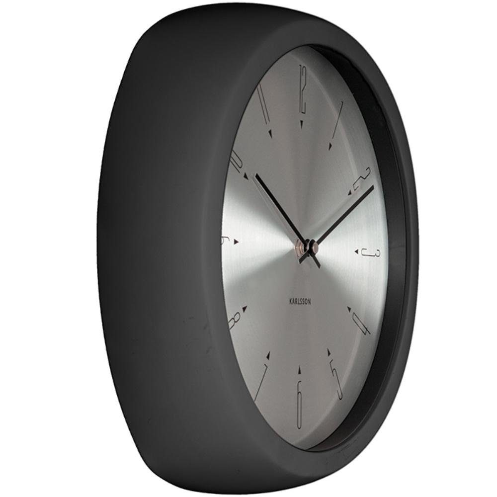 Uhr (30,5cm) Black Karlsson Aesthetic Wanduhr Square Alu