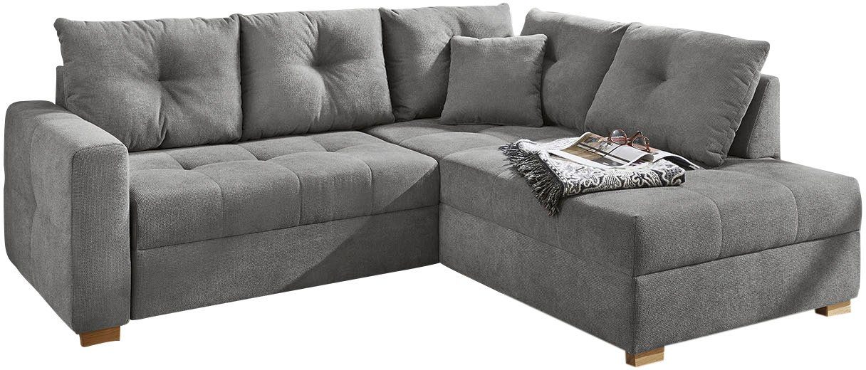 Jockenhöfer Gruppe Ecksofa Heidelberg L-Form, B: 228 cm, mit Bettfunktion, Bettkasten & Zierkissen