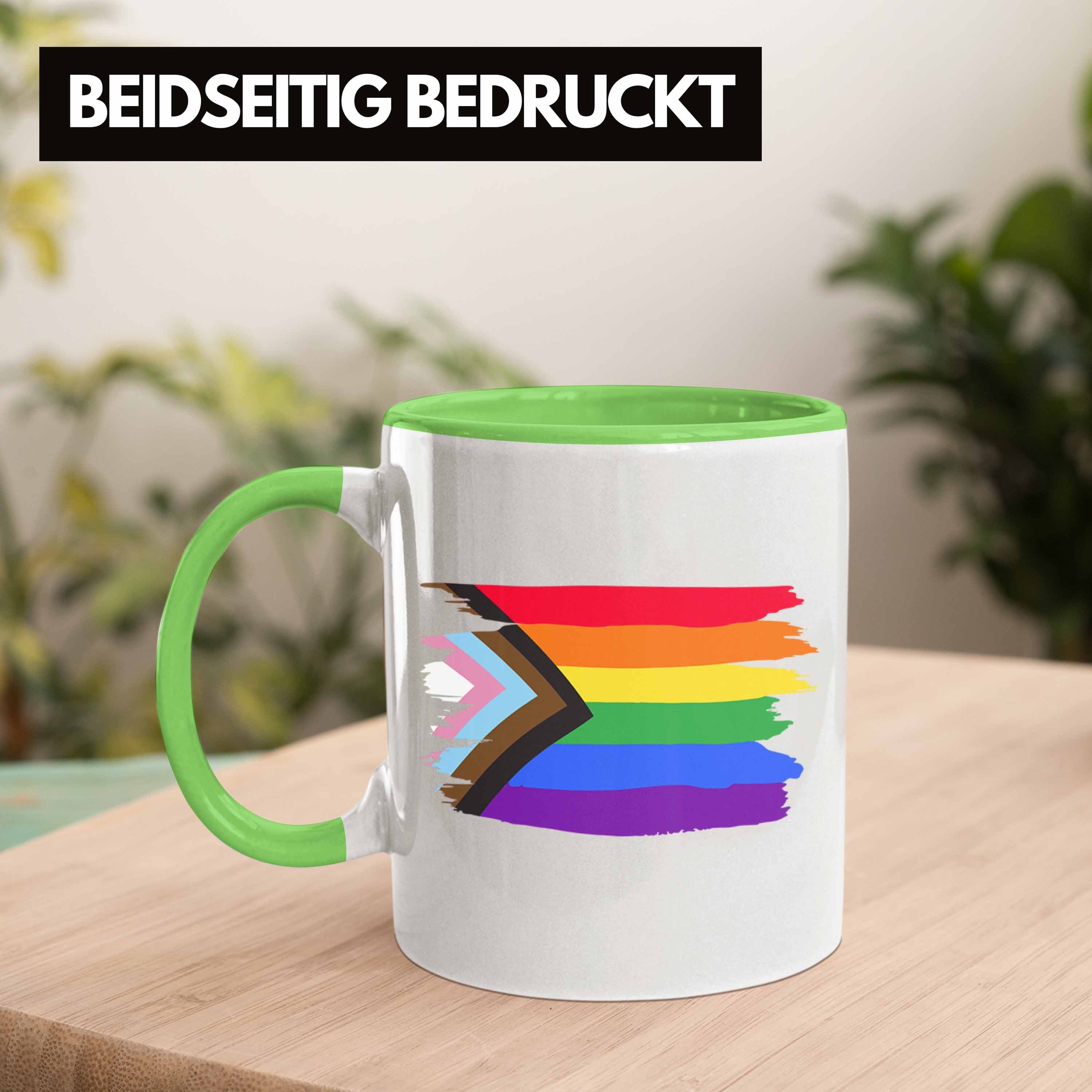 Flagge Regenbogen Trendation Pride Trendation - Grün LGBT Grafik Schwule Tasse Lesben Transgender Geschenk Tasse