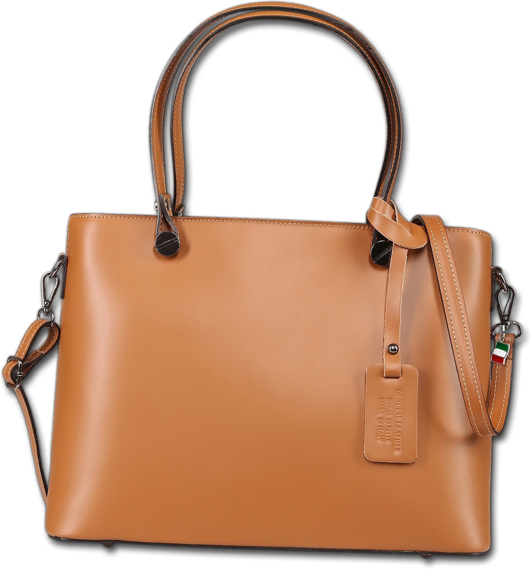 FLORENCE Schultertasche Florence Damen Schultertasche Tote Bag (Schultertasche, Schultertasche), Damen Tasche Echtes Leder tan, hellbraun