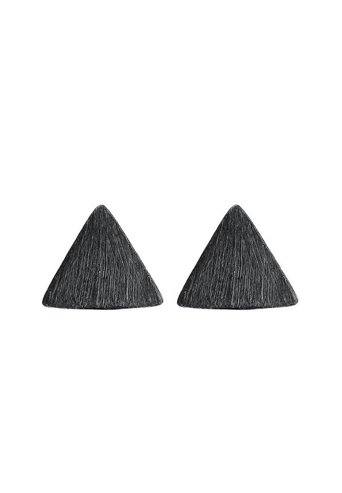 Kuzzoi Paar Ohrstecker Dreieck Matt Oxidiert 925 Silber, Dreieck