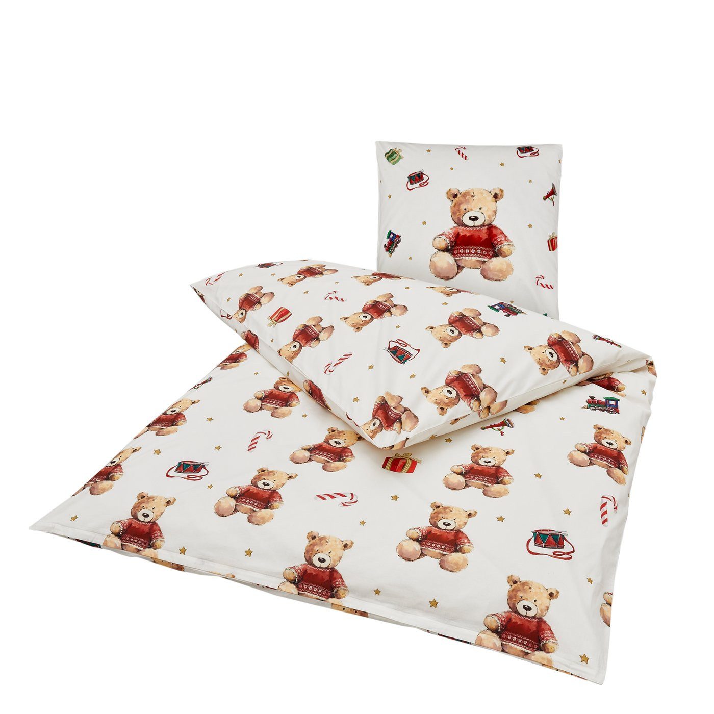 BOLTZE Bettwäsche Bailey Bär Bettwäsche Weihnachten 135cm x 200cm mit 80 x günstig online kaufen