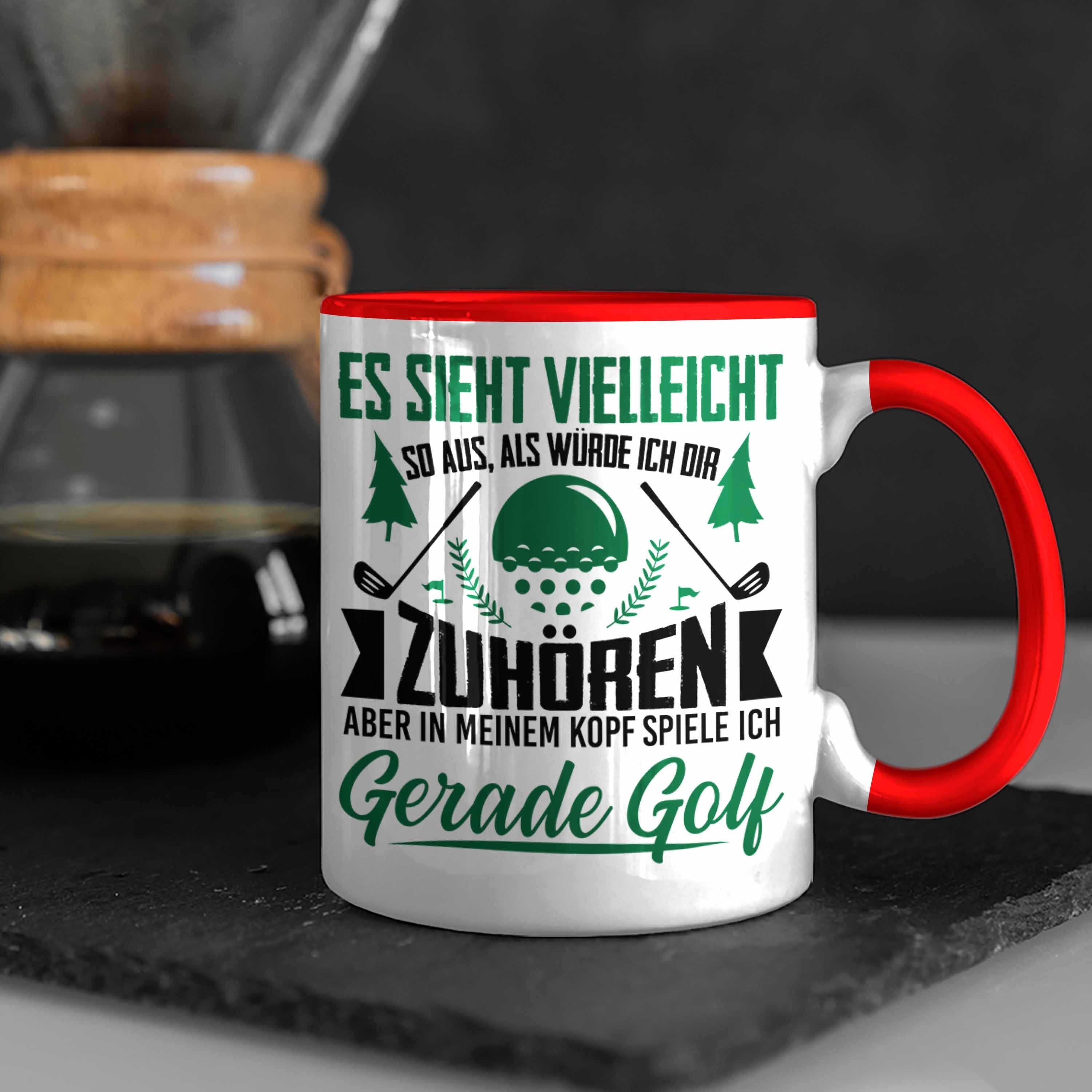 Trendation Tasse Spruch Kaffeetasse Tasse mit - Golf Golfer Geschenkidee für Rot Geschenk Golfer - Trendation